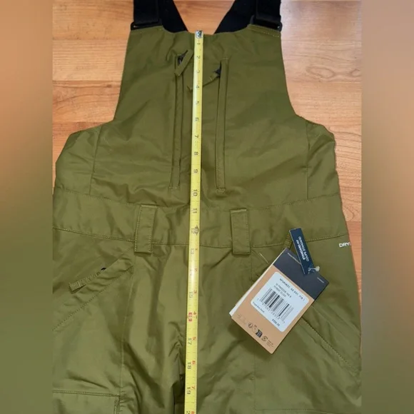 The North Face Women Sz XS Short freedom insulated Snow Ski bib Forest Olive New - Picture 13 of 16